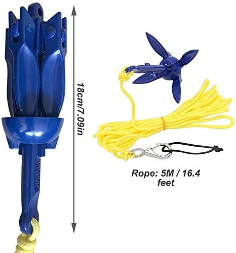 Kayak Anchor Kits 0.53lb (240g) Portable Folding Buoy Kit Canoe Raft Boat Sailboat Fishing Complete Grapnel for Small Boats, Kayaks Etc - Image 3