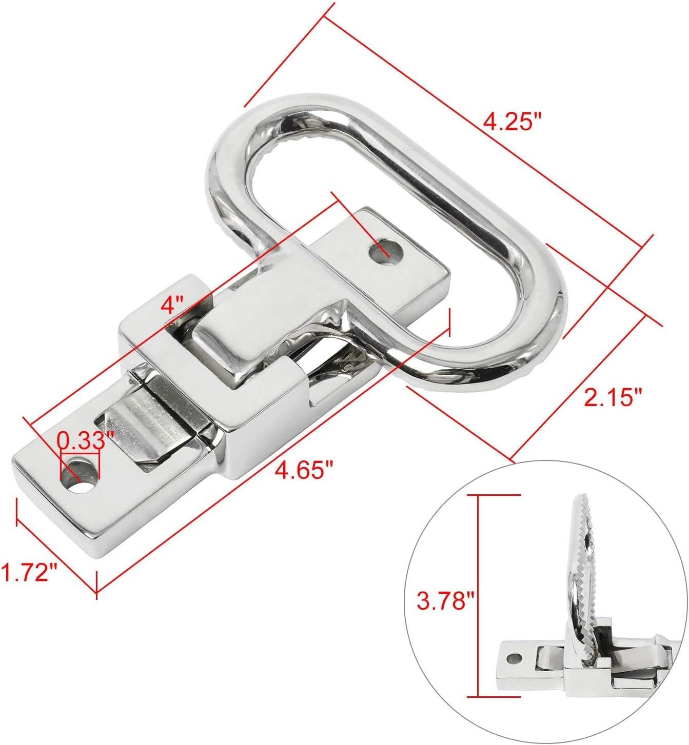 Heavy Duty 316 Stainless Steel Folding Mast Step with Diamond Tread Pattern for Boat,Yacht,Car,Truck - Image 3