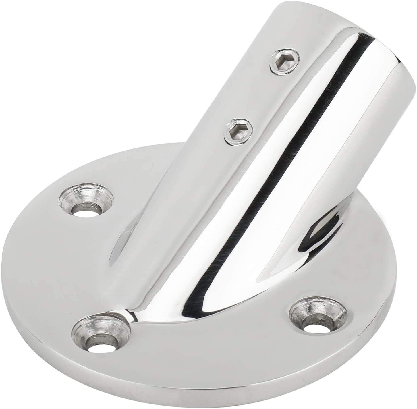 7/8''(22mm) 30 Degree Heavy Dudy 316 Stainless Steel Marine Tube Boat Hand Rail Round Base Bimini Top Fitting Hardware - Image 1