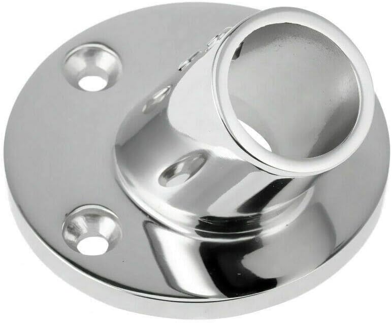 7/8'' 60 Degree Stainless Steel Boat Round Base Handrail Fittings - Image 4