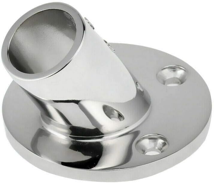 7/8'' 60 Degree Stainless Steel Boat Round Base Handrail Fittings - Image 5