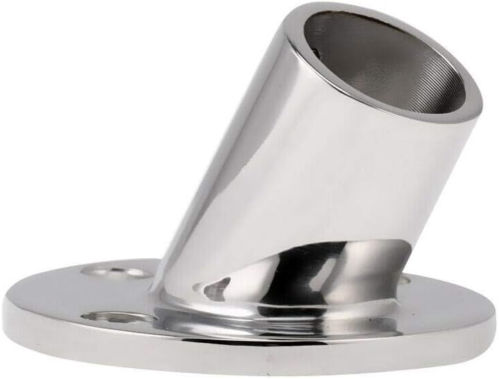 7/8'' 60 Degree Stainless Steel Boat Round Base Handrail Fittings - Image 6
