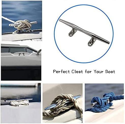 2pcs Boat Dock Cleat Marine 316 Stainless Steel Open Base 4'' 8inch - Image 3