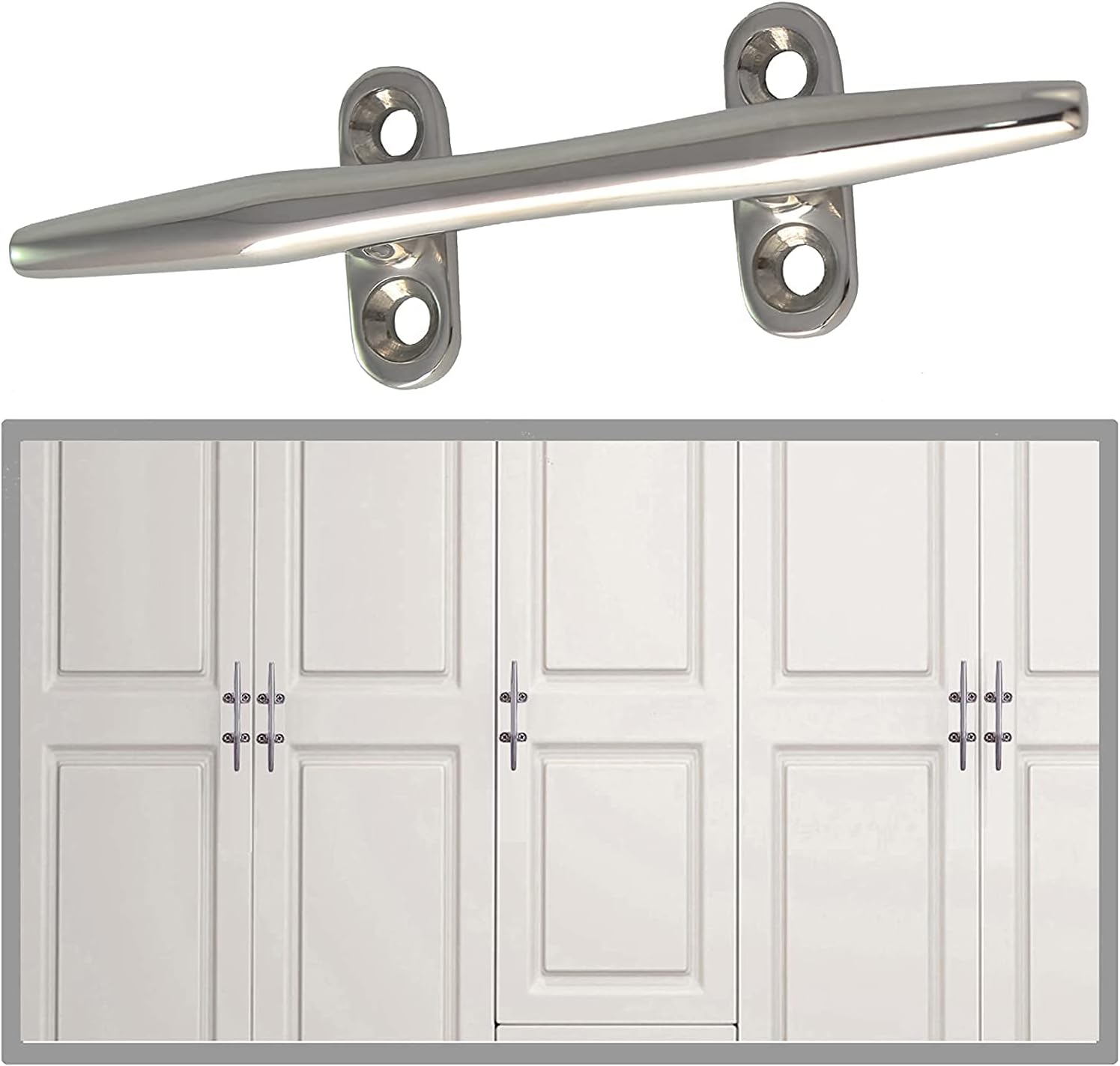 2pcs Boat Dock Cleat Marine 316 Stainless Steel Open Base 4'' 8inch - Image 5