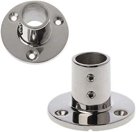7/8''(22mm) 90 Degree Heavy Dudy 316 Stainless Steel Marine Tube Boat Hand Rail Round Base Bimini Top Fitting Hardware - Image 2