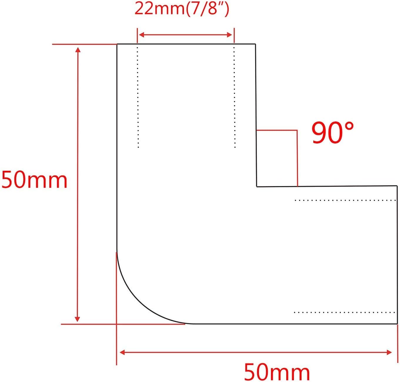Heavy Dudy Marine Grade 316 Steel Stainless 2 Way Boat Hand Rail Fitting 90 Degree Elbow for 7/8