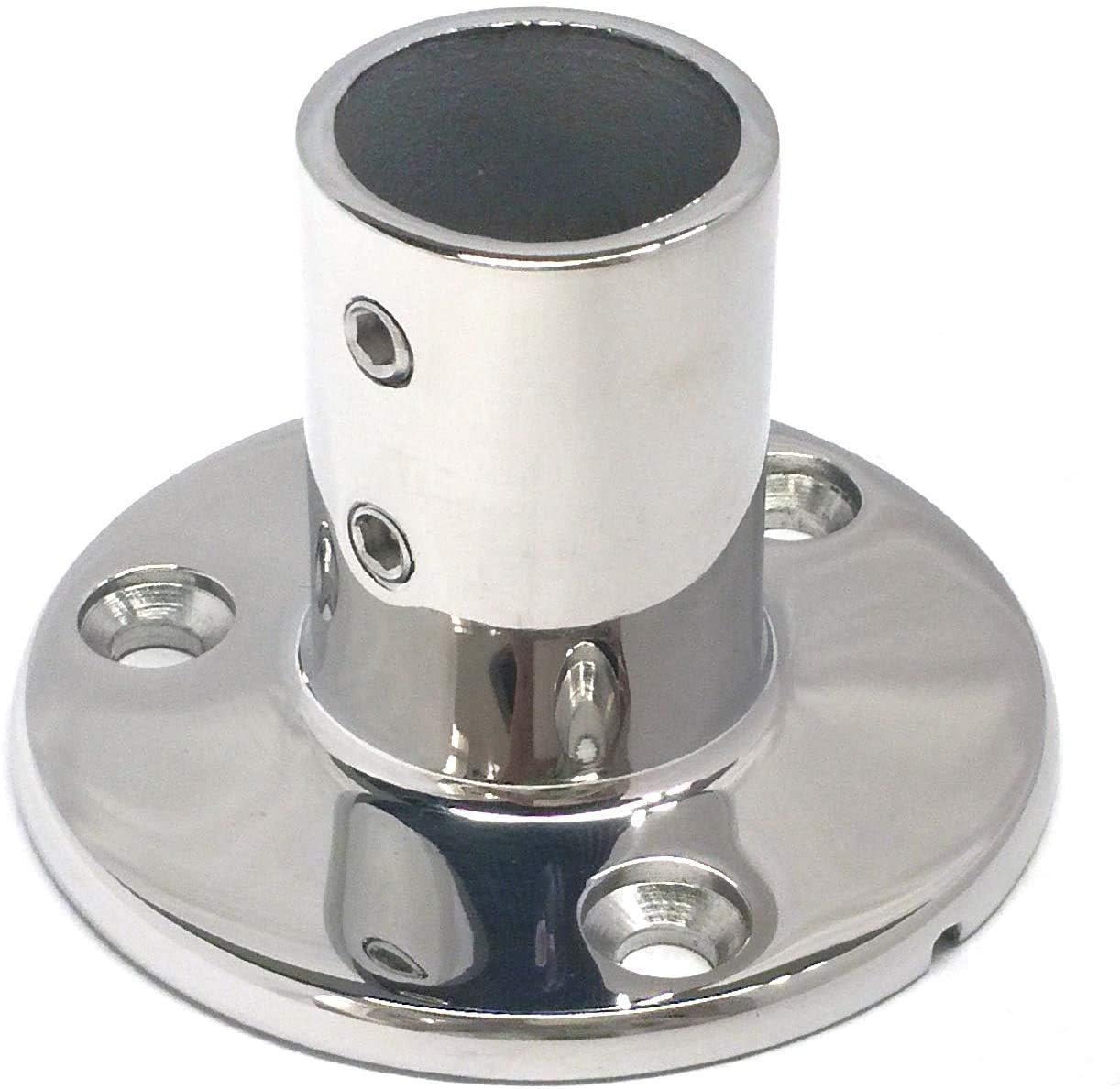 Stainless Steel Boat Round Base Handrail Fittings 90 Degree 1