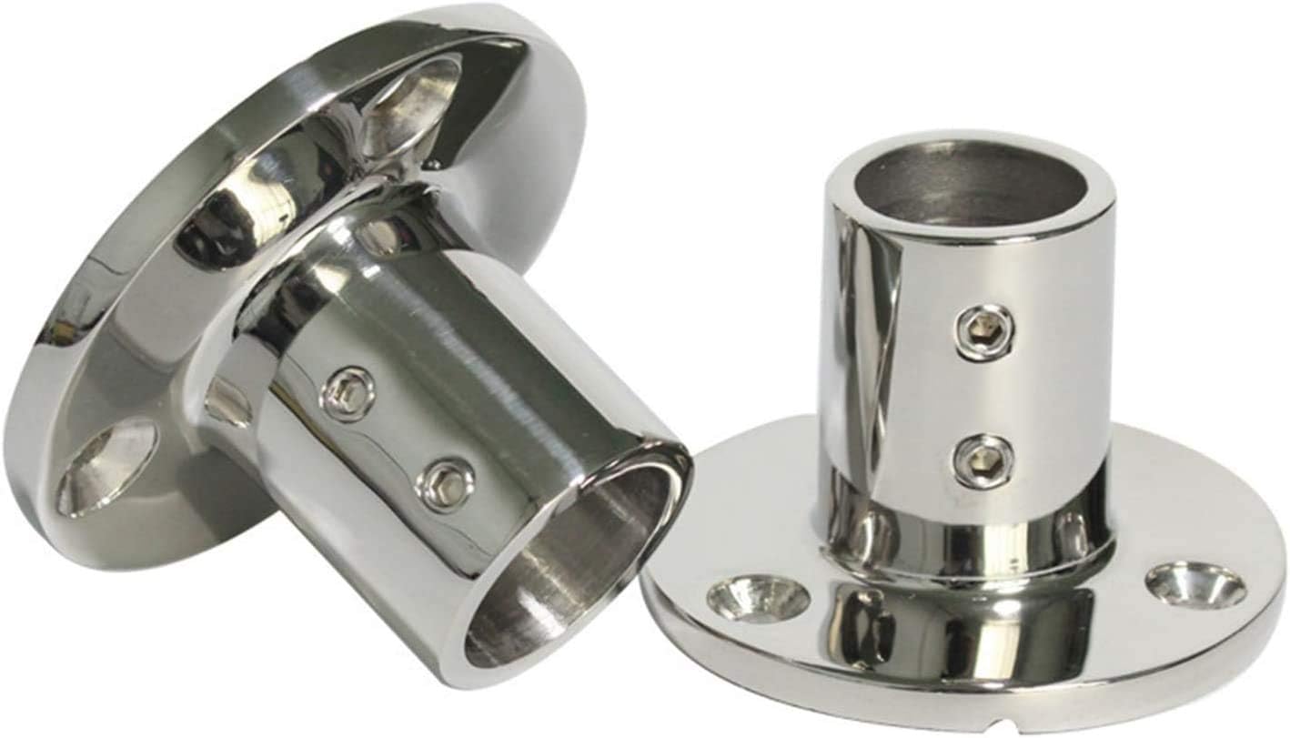 Stainless Steel Boat Round Base Handrail Fittings 90 Degree 1