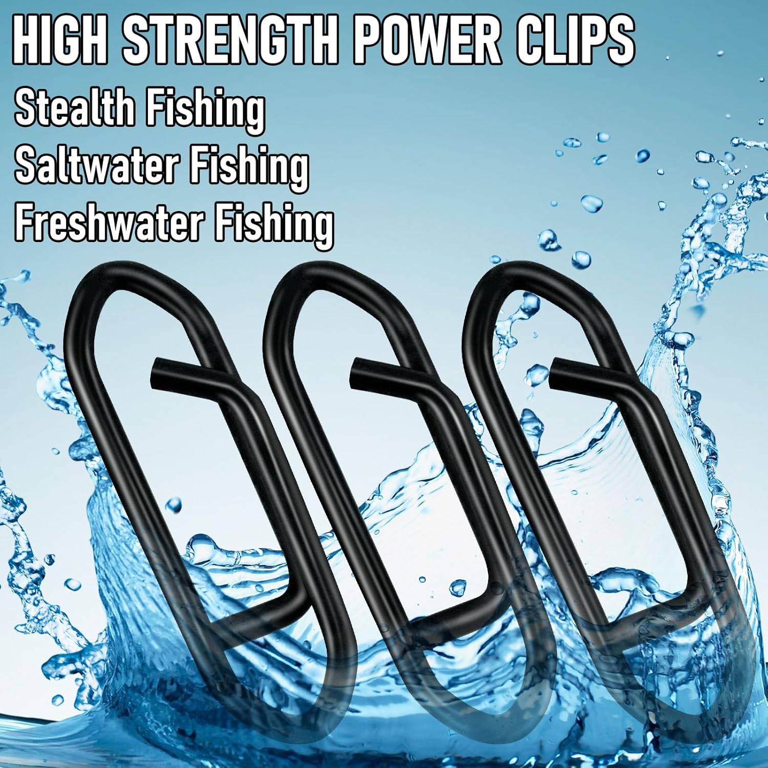 50-Pack Fishing Stealth Power Speed Clips, High Strength Stainless Steel Clips for Lures Quick Change, Freshwater Saltwater Crankbait Popper Snap Connector Tackle  25LB - Image 5