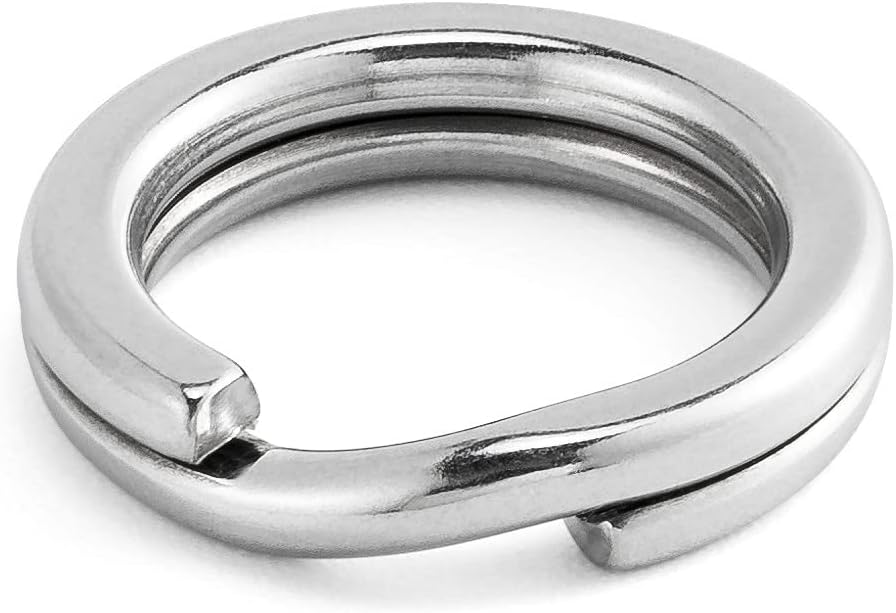 100-Pack Fishing Split Rings Stainless Steel Lure Rings, 9-400LB Hyper Wire Ring Heavy Duty Flattened Freshwater Saltwater Terminal Tackles Solid Snap Connectors  Size3-22LB-6mm-100pk - Image 1