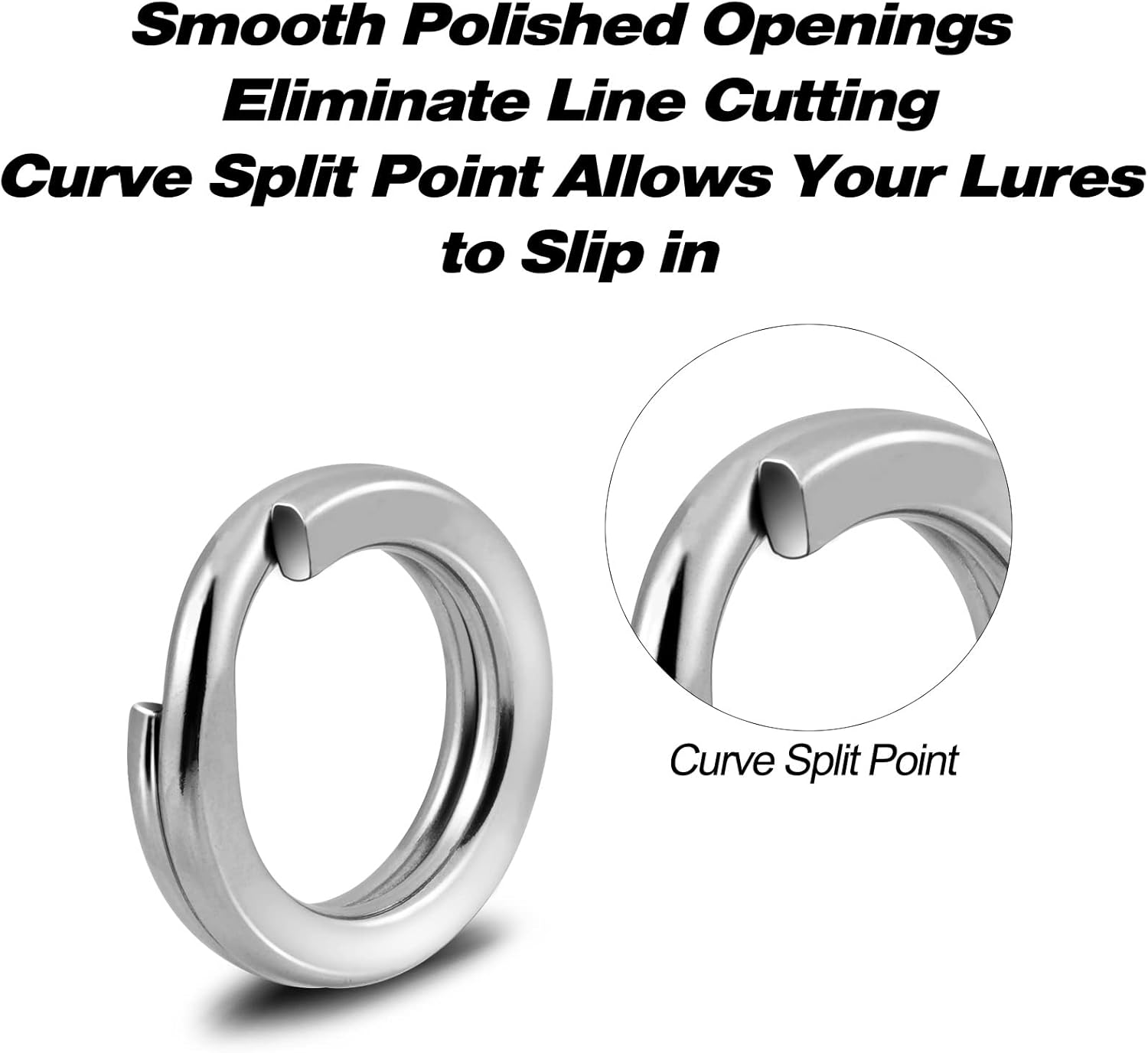 100-Pack Fishing Split Rings Stainless Steel Lure Rings, 9-400LB Hyper Wire Ring Heavy Duty Flattened Freshwater Saltwater Terminal Tackles Solid Snap Connectors  Size3-22LB-6mm-100pk - Image 2