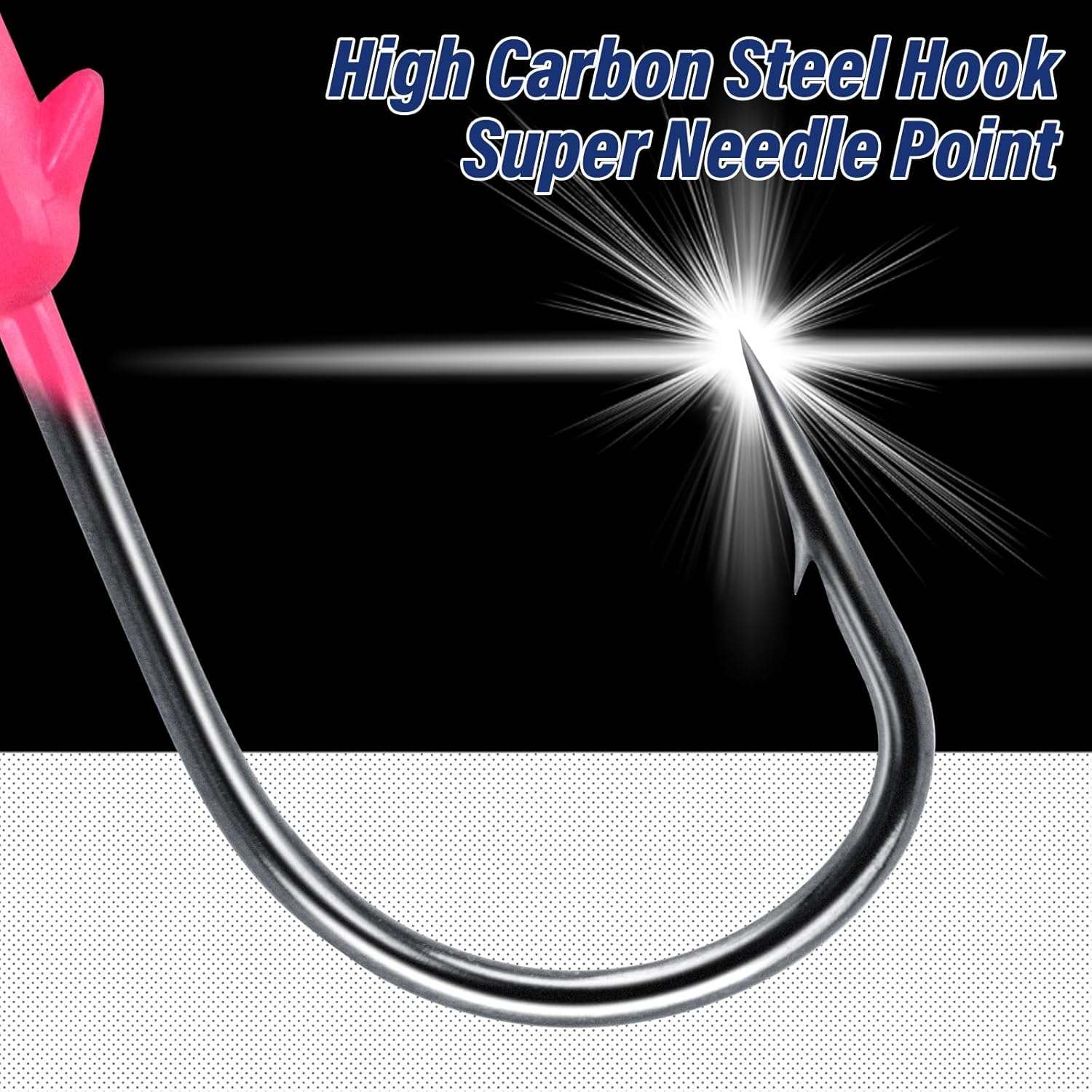 10-Pack Round Fishing Jig Heads, Bass Ball Jigs Hooks 3D Eyes High Carbon Steel 1/8-1/2OZ Pompano Head Saltwater Freshwater Heads for Trout Walleye Striper Pink 1/4oz - Image 4