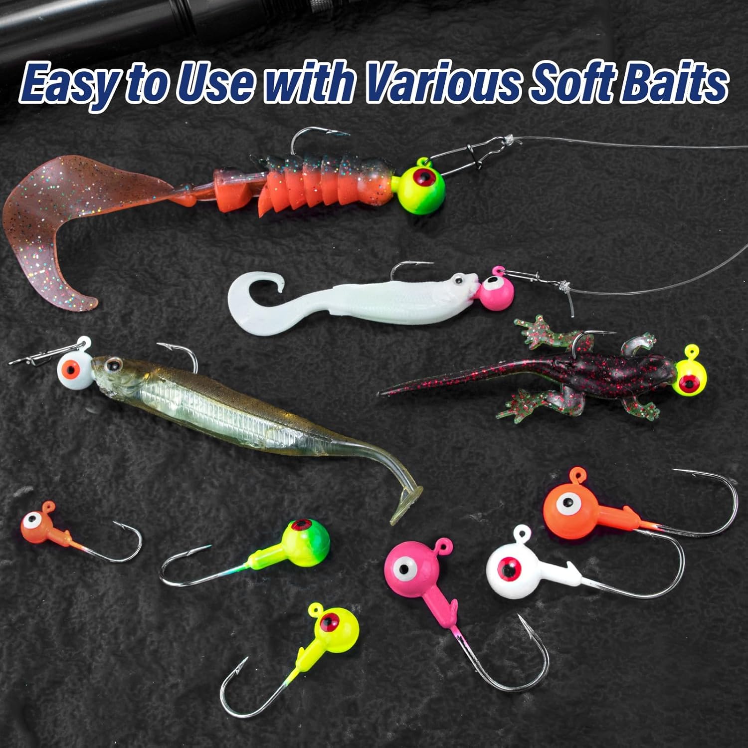 10-Pack Round Fishing Jig Heads, Bass Ball Jigs Hooks 3D Eyes High Carbon Steel 1/8-1/2OZ Pompano Head Saltwater Freshwater Heads for Trout Walleye Striper Pink 1/4oz - Image 6