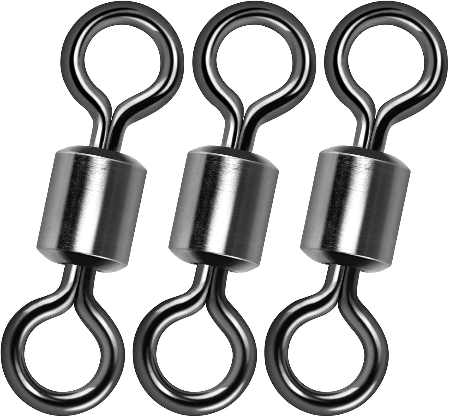 Fishing Barrel Swivels, 40 to100-Pack Swivels Tackle Freshwater Saltwater Swivel Rolling Heavy Duty Stainless Steel Lures Leaders Line Connectors Terminal  #8(42LB)-100 Pack - Image 1