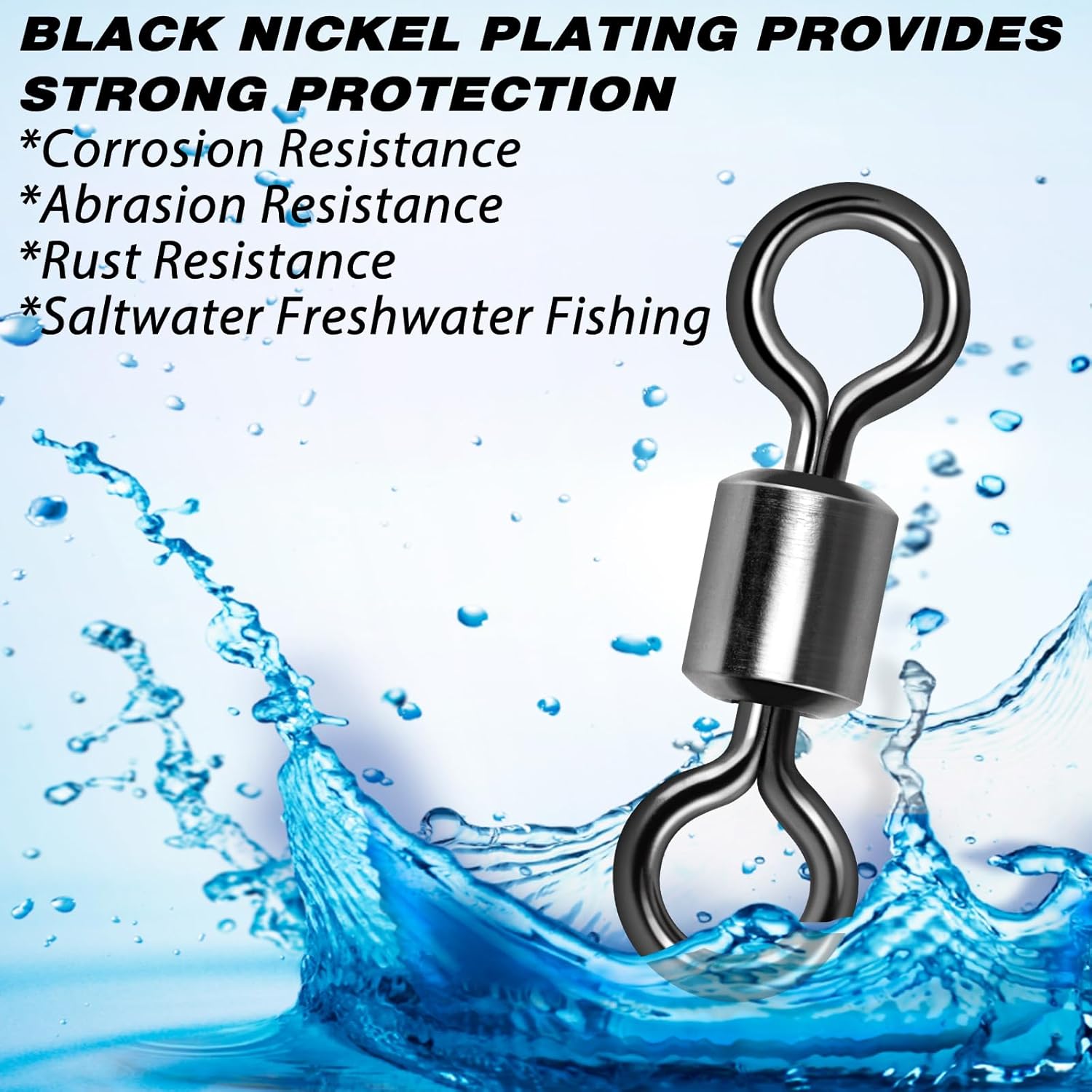 Fishing Barrel Swivels, 40 to100-Pack Swivels Tackle Freshwater Saltwater Swivel Rolling Heavy Duty Stainless Steel Lures Leaders Line Connectors Terminal  #8(42LB)-100 Pack - Image 4