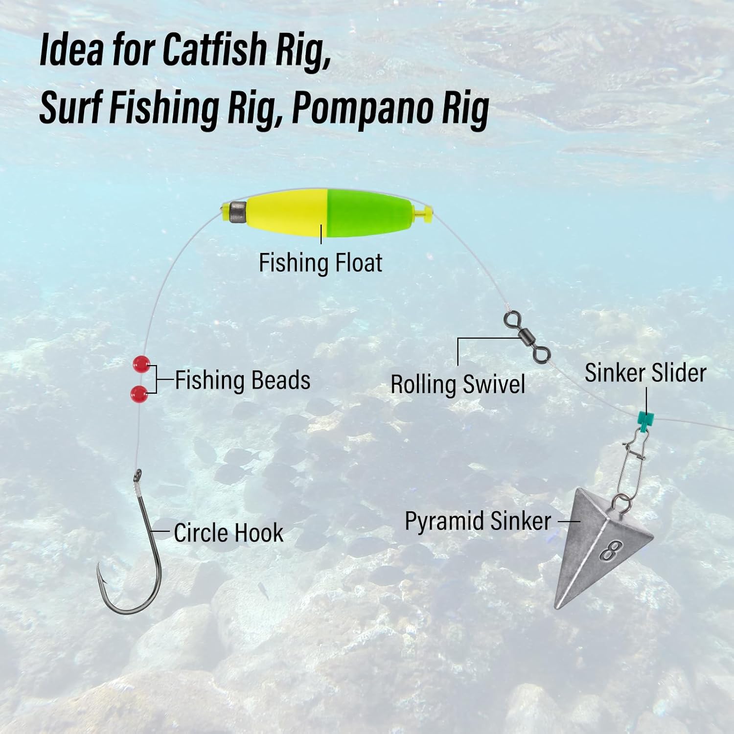Pyramid Sinkers Fishing Weights Sinkers, Saltwater Freshwater Lead Weight Sinker for Ocean Surf Gear Catfish Tackle 1oz 2oz 3oz 4oz 5oz 6oz 8oz 10oz 12oz 16oz 32oz  10 Pack Kit: 1oz*3, 2oz*3, 3oz*2, - Image 6