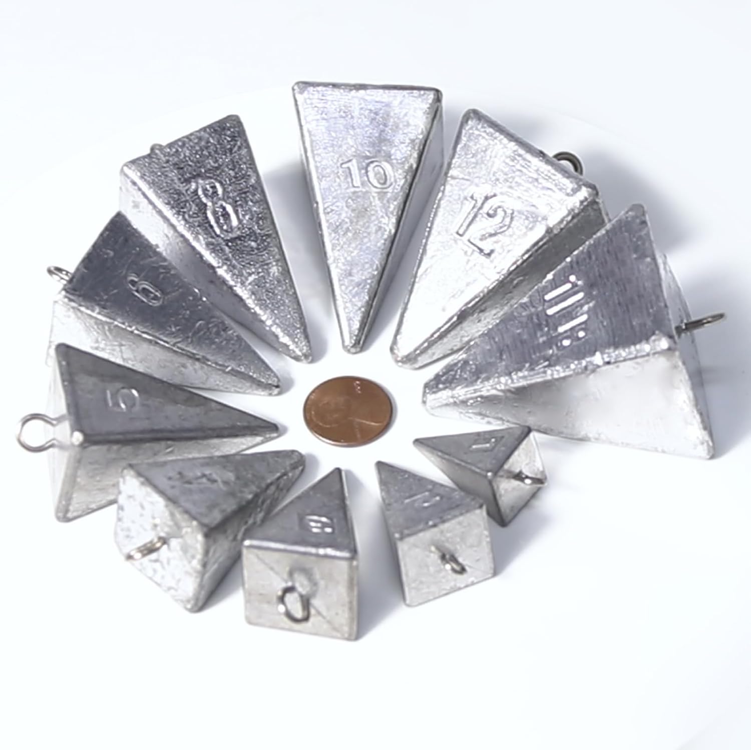 Pyramid Sinkers Fishing Weights Sinkers, Saltwater Freshwater Lead Weight Sinker for Ocean Surf Gear Catfish Tackle 1oz 2oz 3oz 4oz 5oz 6oz 8oz 10oz 12oz 16oz 32oz  10 Pack Kit: 1oz*3, 2oz*3, 3oz*2, - Image 7