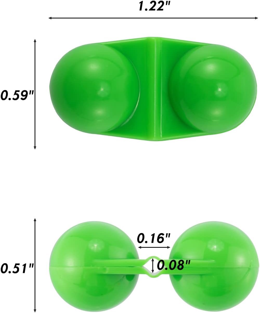 20-Pack Fishing Double Rattle Beads, Catfish Rig Catfishing Tackle Portable Plastic Attractants Beads Bells Accessory for Striper Bass Pompano Green - Image 7
