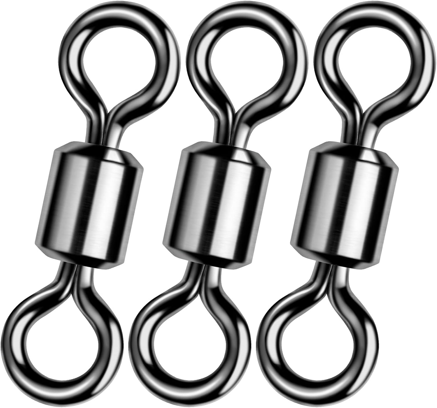 Fishing Barrel Swivels 20 to 50-Pack Tackle Freshwater Saltwater Swivel Rolling Heavy Duty Black Nickel Stainless Steel Lures Leaders Line Connectors Terminal  #10(31LB)-50 Pack - Image 1