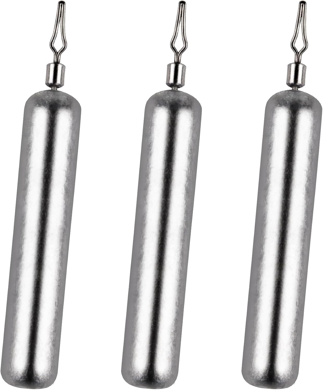 30-Pack Fishing Drop Shot Weights Sinkers Lead Dropshot Rig Freshwater Saltwater Skinny Pencil Shaped Sinker with Rolling Swivel for Bass 1/8oz- 1oz  1/4oz - Image 1