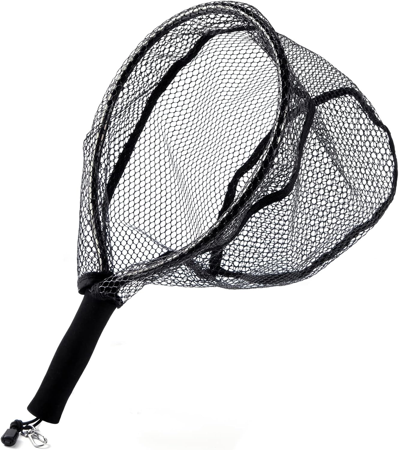Fly Fishing Net with EVA Handle, Ice Landing Nets CNC Aluminum Alloy Frame, Rubber Coated Mesh Trout Kayak for Crappie Bass Sunfish Bulegill Panfish Black - Image 1
