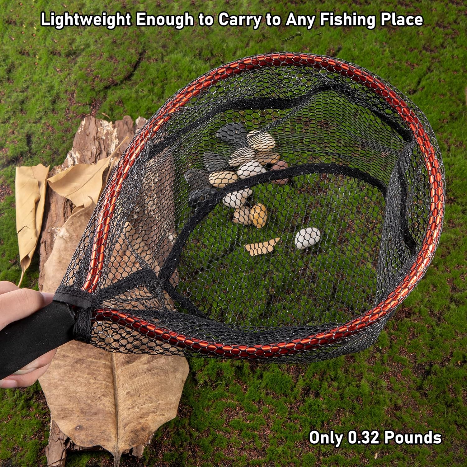 Fly Fishing Net with EVA Handle, Ice Landing Nets CNC Aluminum Alloy Frame, Rubber Coated Mesh Trout Kayak for Crappie Bass Sunfish Bulegill Panfish Black - Image 5