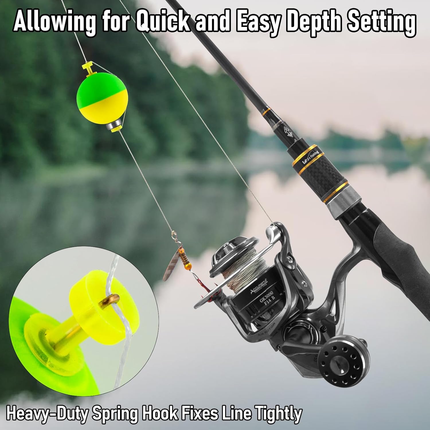 15-Pack Fishing Bobbers Floats, Weighted for Ball EVA Foam Snap-on Floats Corks Floaters Buoys Crappie Bass Panfish Bluegills Trout  #S-0.93in-1/8oz - Image 5