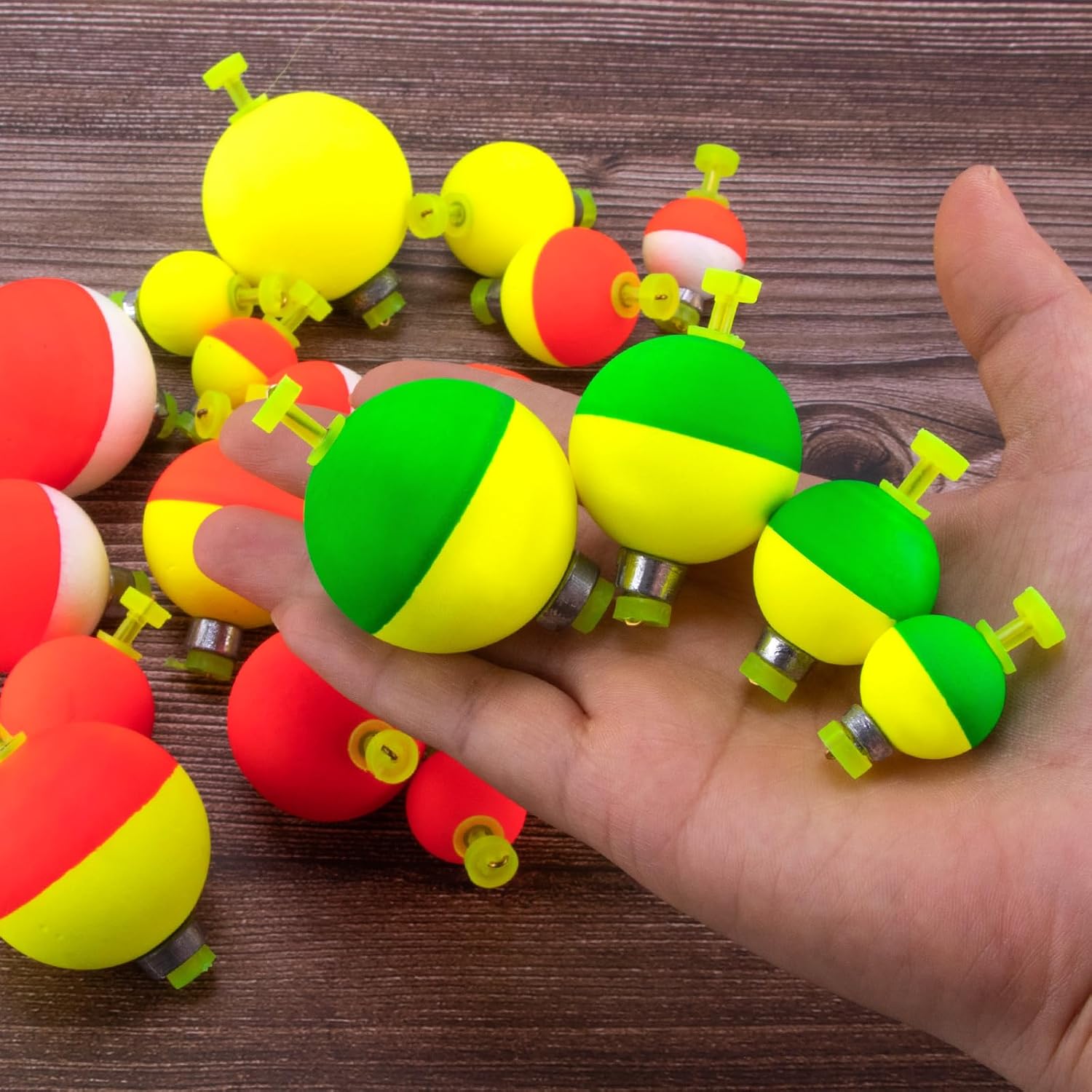 15-Pack Fishing Bobbers Floats, Weighted for Ball EVA Foam Snap-on Floats Corks Floaters Buoys Crappie Bass Panfish Bluegills Trout  #S-0.93in-1/8oz - Image 7