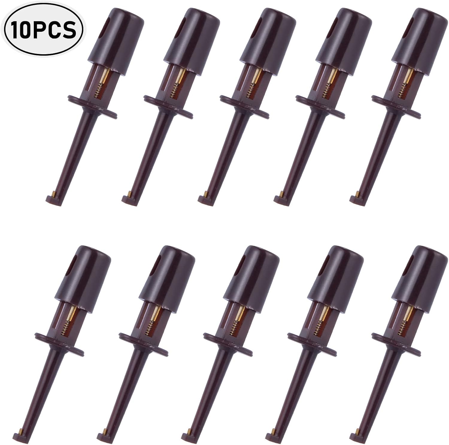 Hackle Pliers for Fly Tying 10PCS, 8 Colors Hook Pliers, Plastic Long Tip Hooks Lures Tool, Rapping Tools Fishing Clip Brown - Image 7