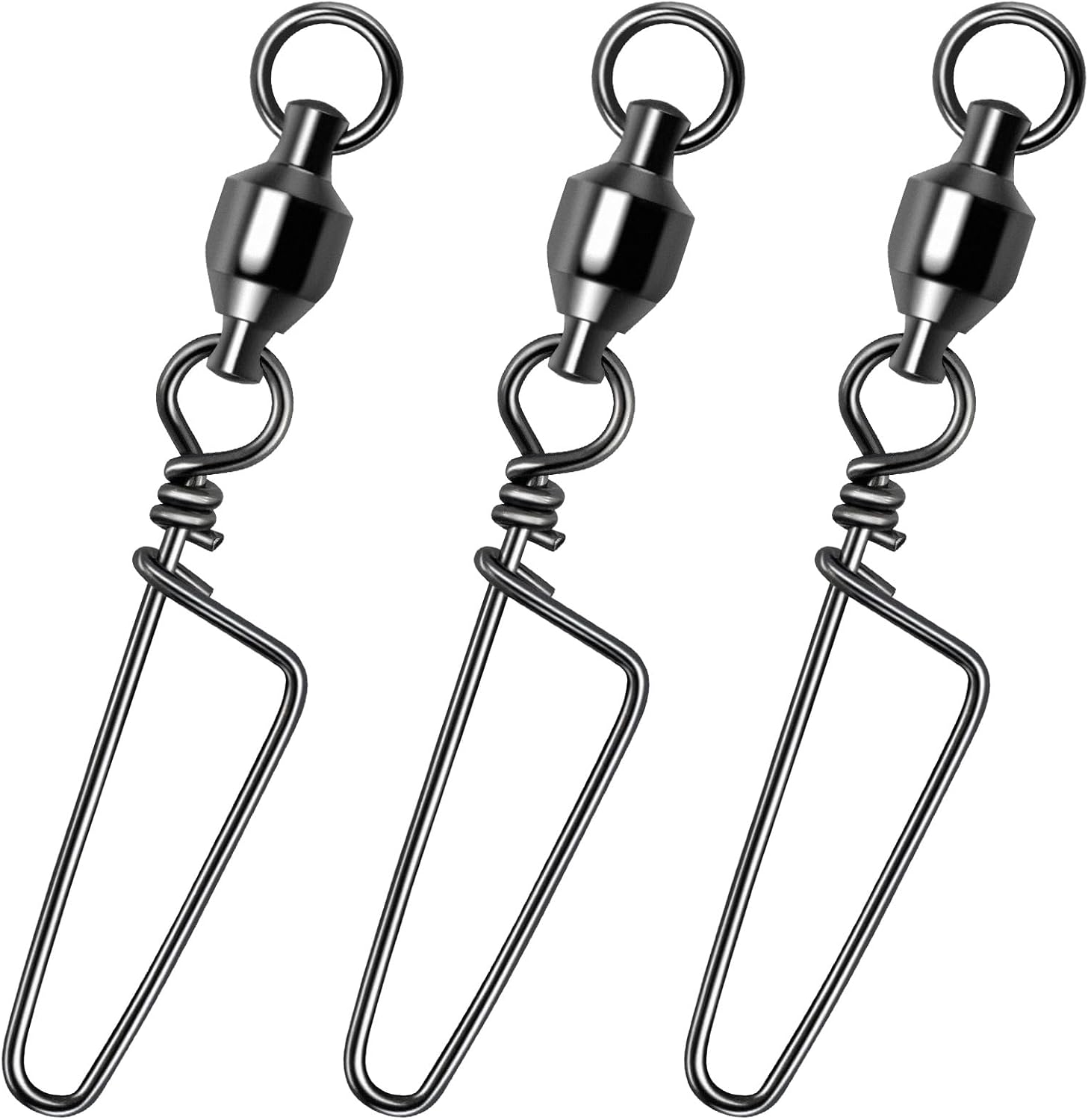 Fishing Snap Swivels, High Strength Ball Bearing Swivel with Stainless Steel Coastlock 26-503LB, Black Nickel Coating Corrosion Resistance Freshwater Saltwater #5-126LB-30pcs - Image 1