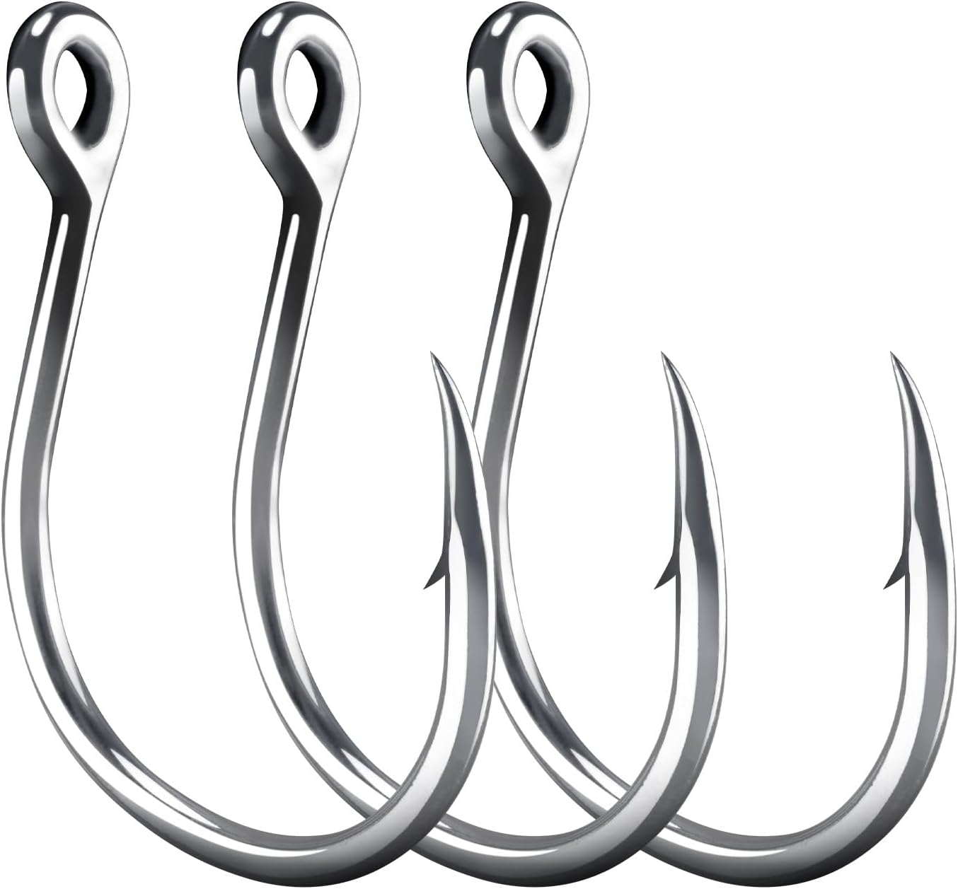 Fishing Circle Hooks 5X Strong Catfish Octopus Livebait Hooks, High Carbon Steel Welded Hook Jigging Replacement for Freshwater Saltwater Trolling Tackle Tuna, Marlin, Wahoo  #4/0 - 10 Pack - Image 1