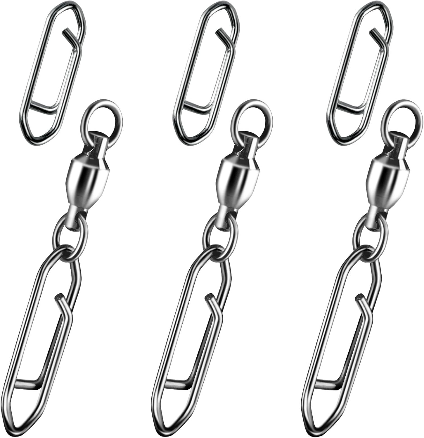 50-Pack Fishing Power Speed Clips 25LB Buy with 30-Pack Swivels 33LB - Image 1