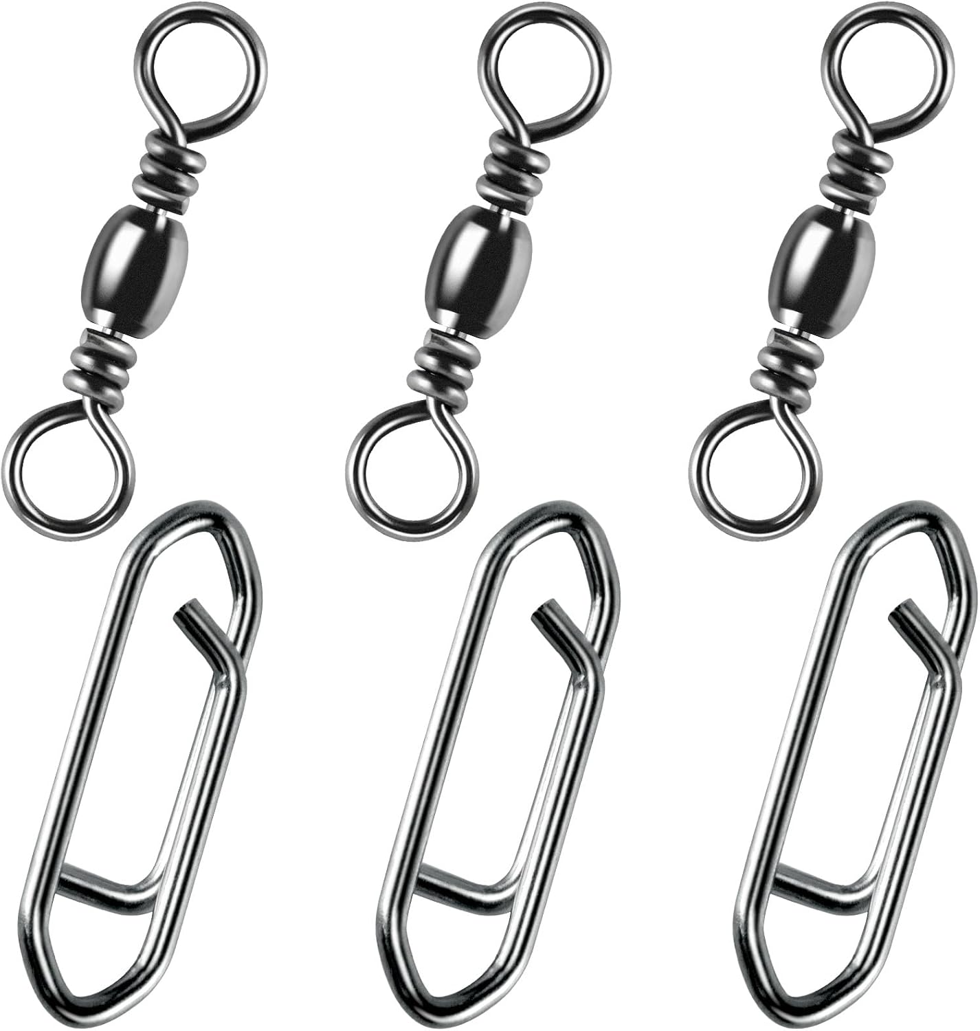 50-Pack Fishing Power Speed Clips 25LB Buy with 100-Pack Barrel Swivels 30LB - Image 1