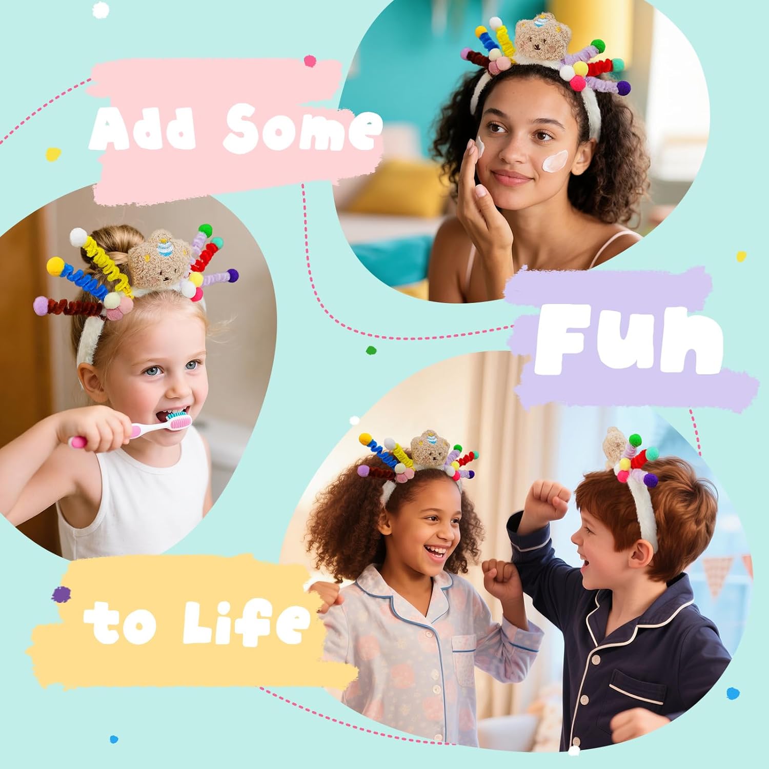 Cute Headband for Toddler Girls, Crazy Hair Day Accessories Kids, Stocking Stuffer Little Girl, Girls Washing Face and Skincare, 1 PCS - Image 7