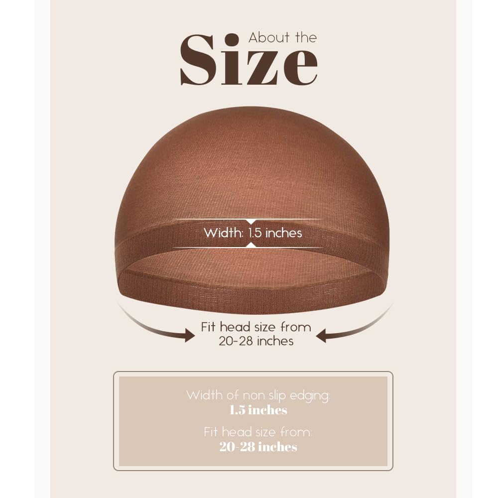 Brown Wig Caps for Women, Stocking Cap Lace Front Wig, Dark 24 PCS - Image 6