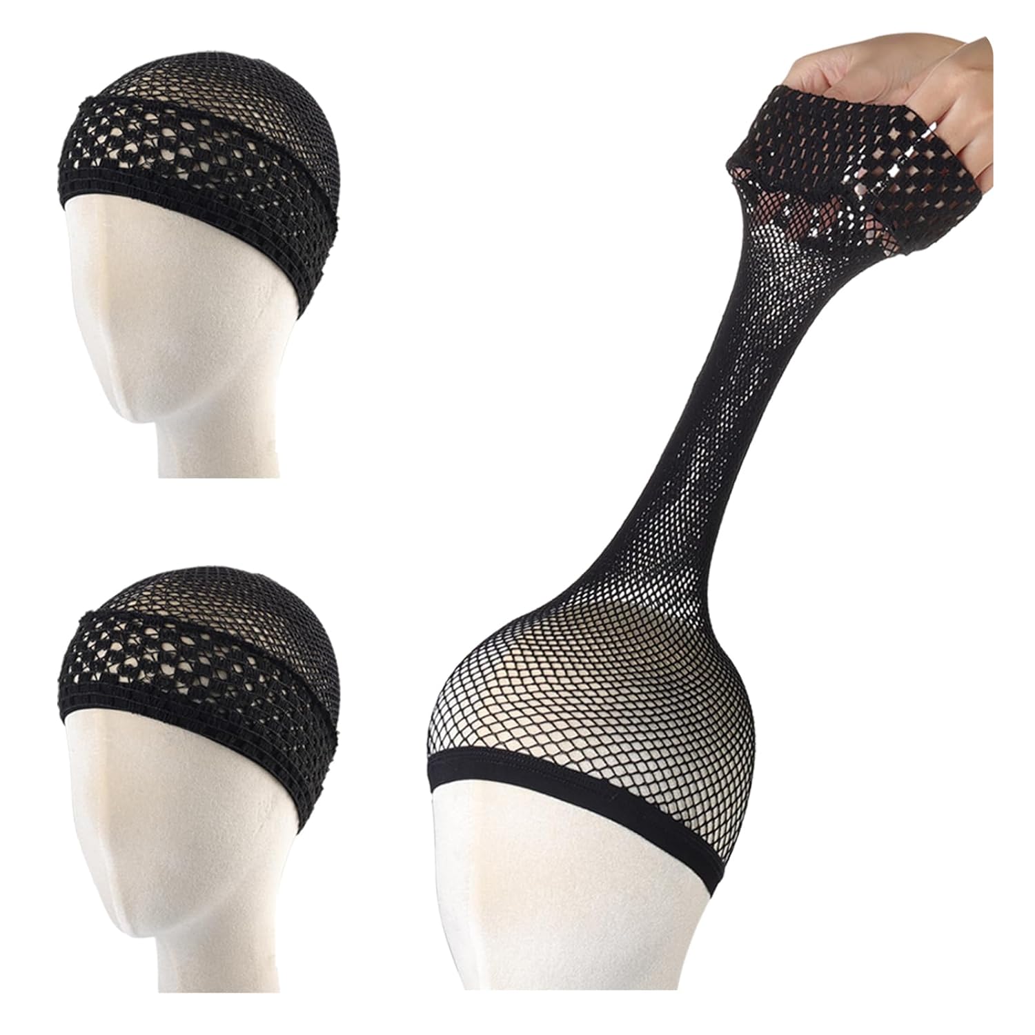 Hair Net for Wig, Wig Caps Women Long Hair, Halloween Cosplay, Black 2 PCS - Image 1