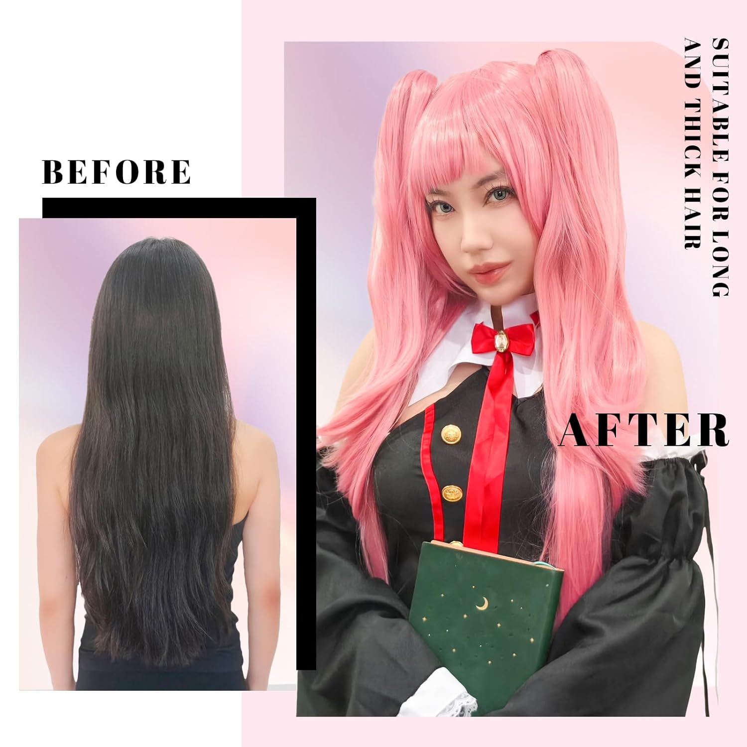 Hair Net for Wig, Wig Caps Women Long Hair, Halloween Cosplay, Black 2 PCS - Image 6