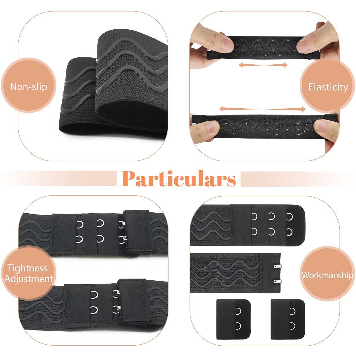 8 PCS Adjustable Wig Elastic Bands with Hook, Sewing for Keeping Wigs in Place - Image 4