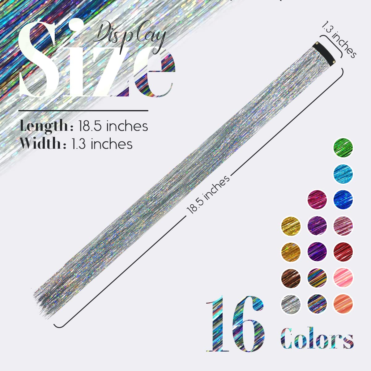 16 PCS Hair Tinsel Extension and 1 PC Halloween Headband - Image 2