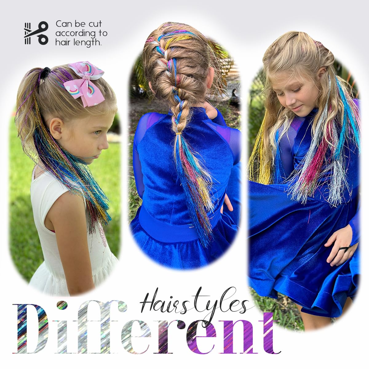 16 PCS Hair Tinsel Extension and 1 PC Halloween Headband - Image 4