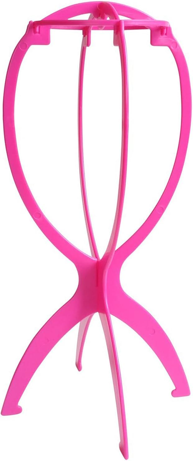 Wig Stand for Wigs, Plastic Holder, Pink 1 PCS - Image 1