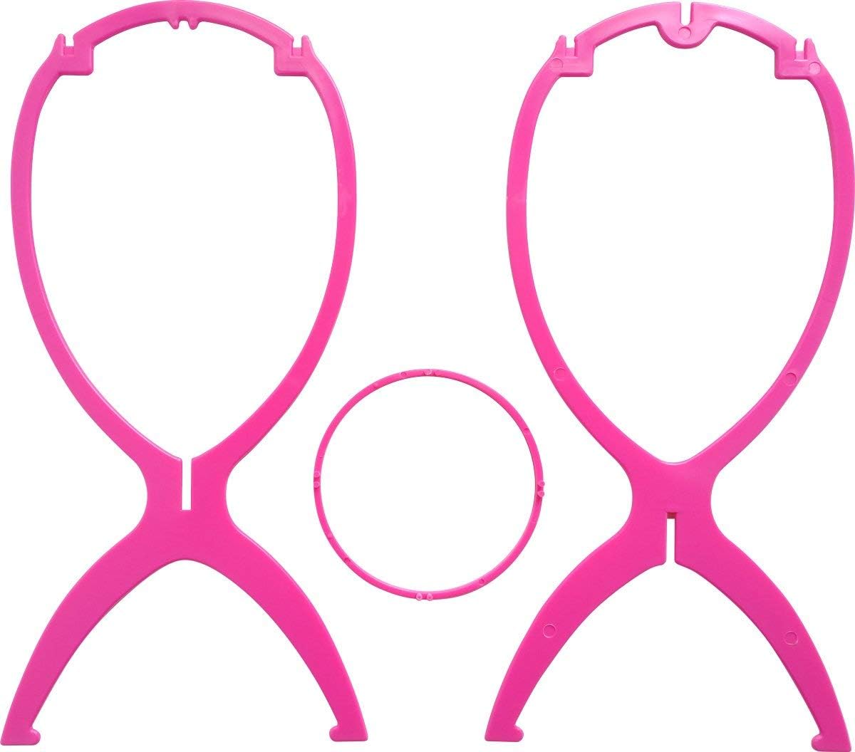Wig Stand for Wigs, Plastic Holder, Pink 1 PCS - Image 2