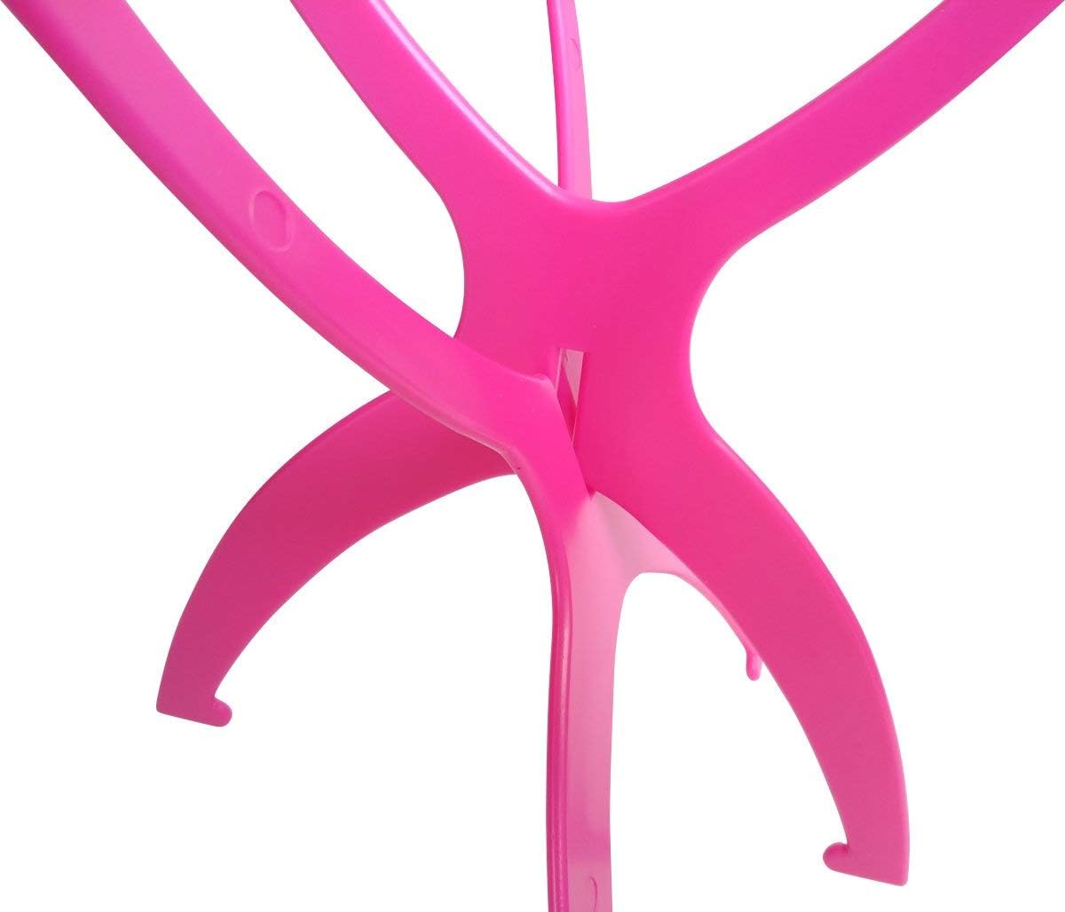 Wig Stand for Wigs, Plastic Holder, Pink 1 PCS - Image 4
