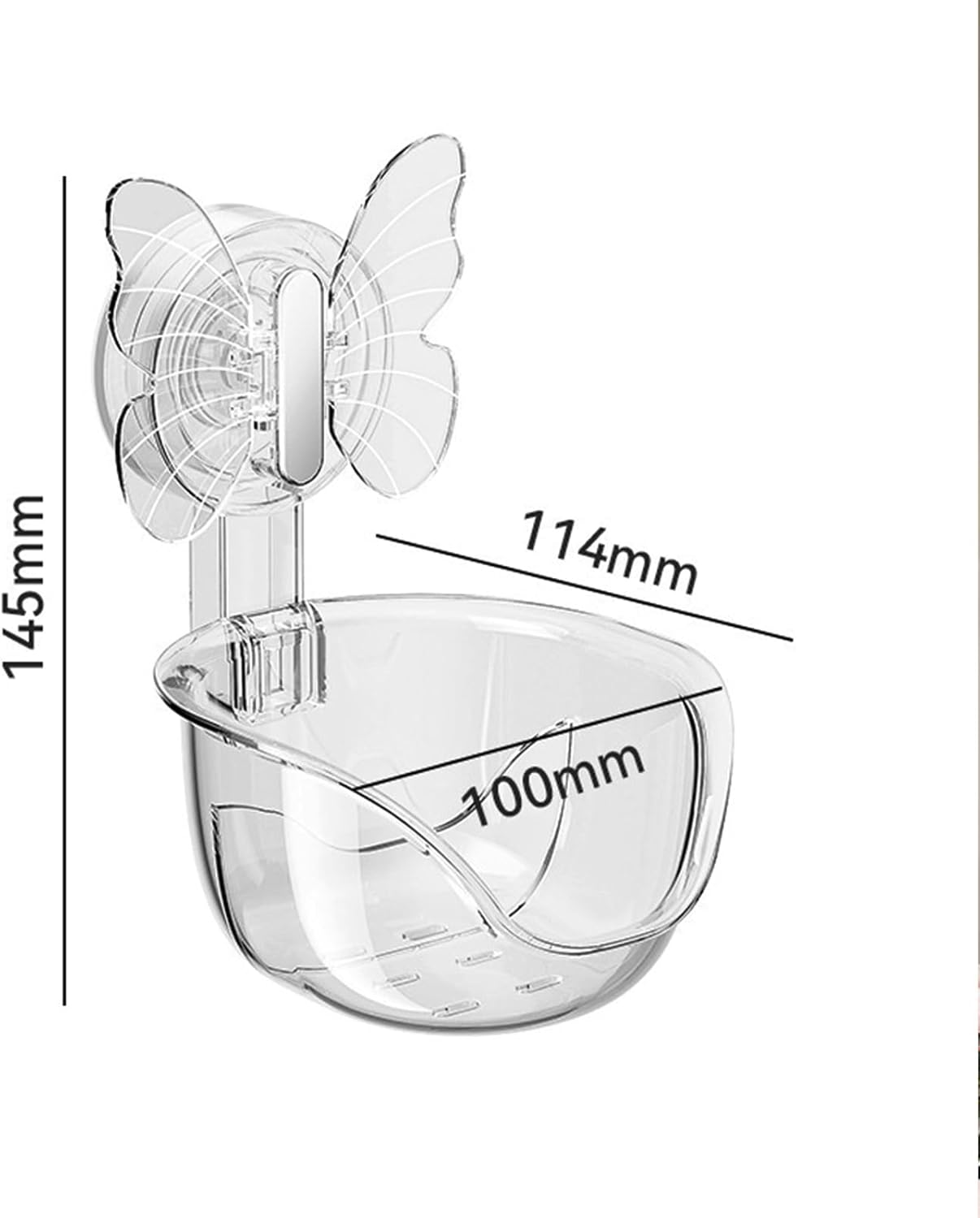 Suction Cup Organizer Storage Rack,Waterproof Shower for Dresser,Shower Set,Waterproof Basket Bathroom,Butterfly Clear - Image 6