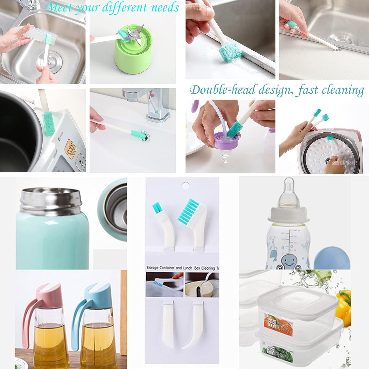 5Pcs Household Cleaning Brushes,Precision Brush Kit/Cleaning Tools, for Corner Stain Dirt Clean Brush,Deep Detail Crevice Cleaner Set,ABS+Non-Woven 5Pcs/Set - Image 4