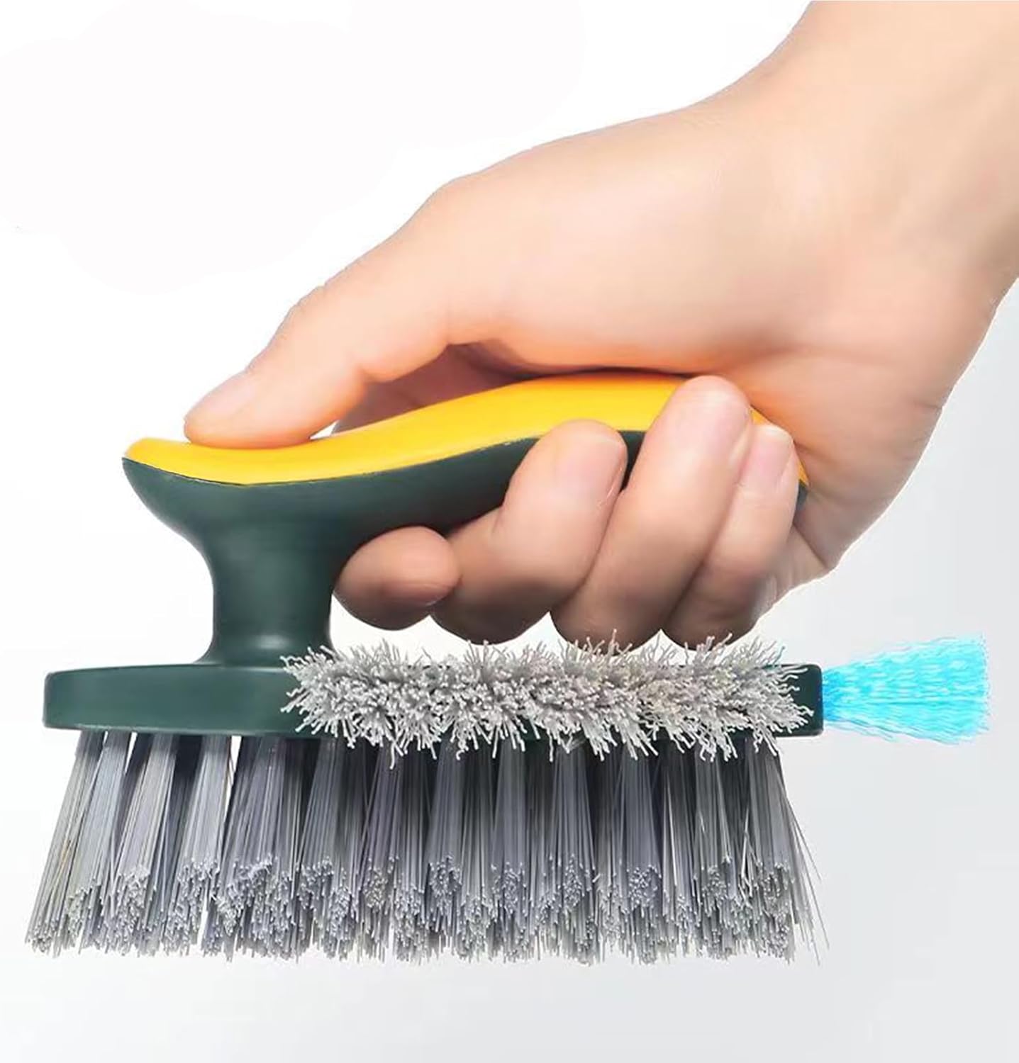 4-in-1 Grout Brush with Squeegee,Durable Bristles,Heavy-Duty Scrub Brushes for Cleaning Stiff Bristles Bathroom & Kitchen,Tile Floors Wall/Corner/Window (Green) Green - Image 1