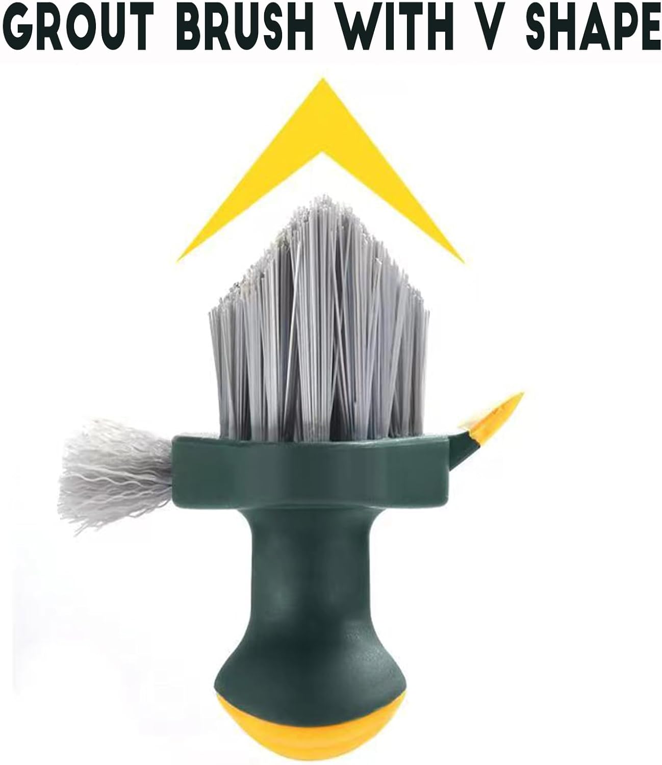 4-in-1 Grout Brush with Squeegee,Durable Bristles,Heavy-Duty Scrub Brushes for Cleaning Stiff Bristles Bathroom & Kitchen,Tile Floors Wall/Corner/Window (Green) Green - Image 3