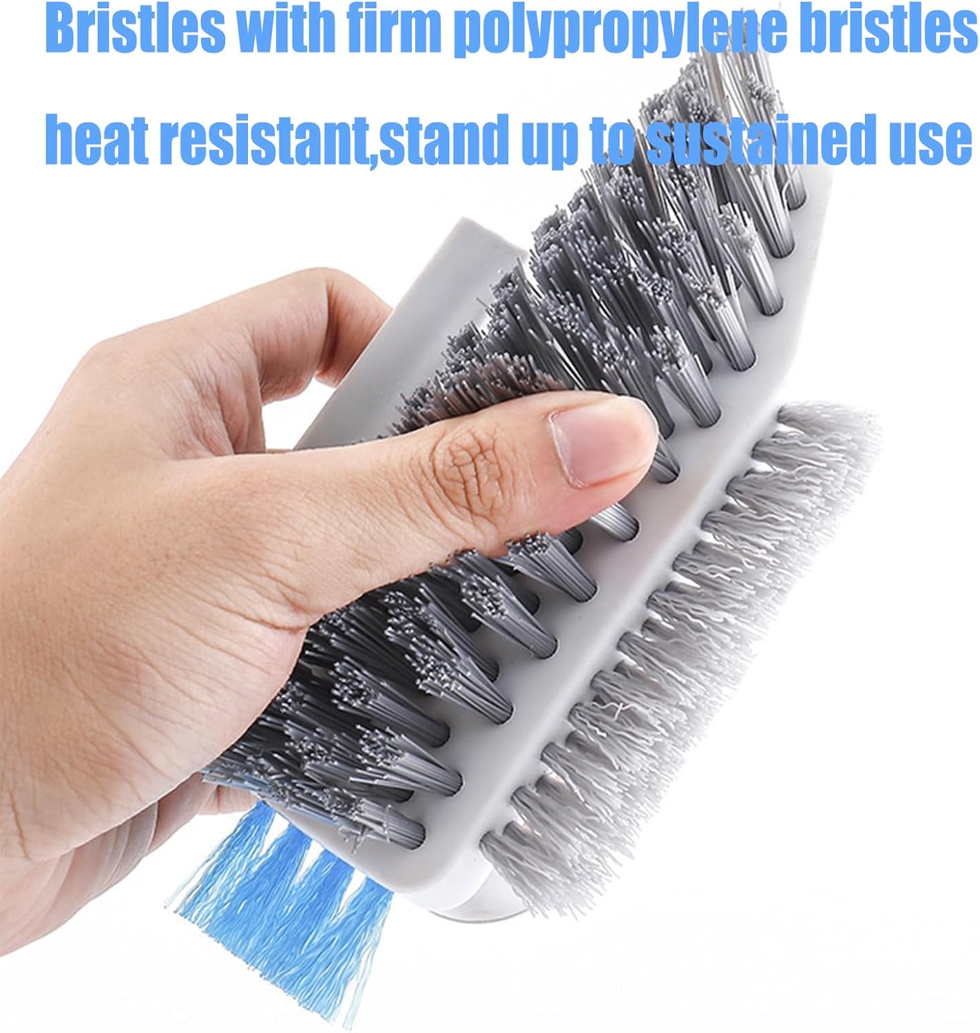 4-in-1 Grout Brush with Squeegee,Durable Bristles,Heavy-Duty Scrub Brushes for Cleaning Stiff Bristles Bathroom & Kitchen,Tile Floors Wall/Corner/Window (Green) Green - Image 5