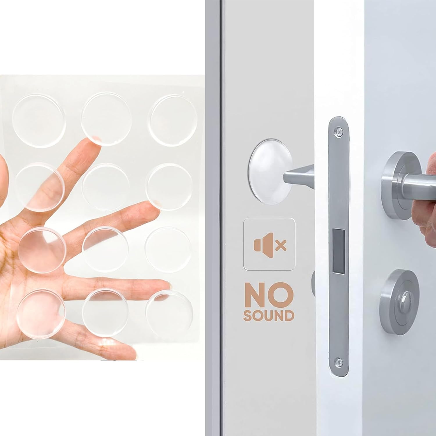 12Pcs Door Stoppers Wall Protector,Door Knob Shield,Reusable Bumper with Self Strong Adhesive,Rubber Bumpers,Home & Handle Stopper,Shock Absorben Gel - Image 1