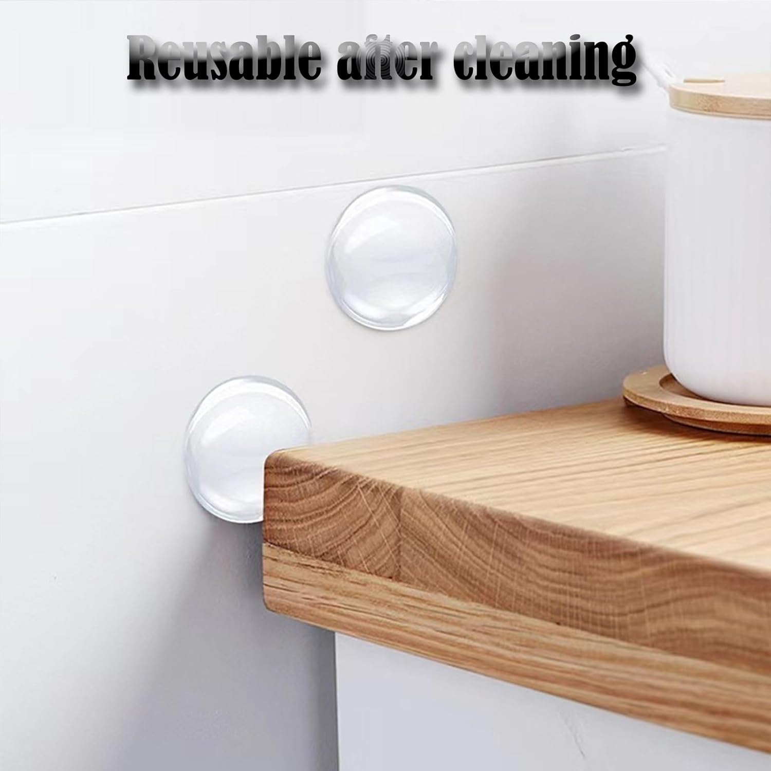 12Pcs Door Stoppers Wall Protector,Door Knob Shield,Reusable Bumper with Self Strong Adhesive,Rubber Bumpers,Home & Handle Stopper,Shock Absorben Gel - Image 2